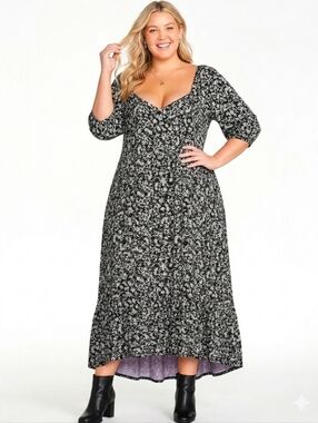 NWT Terra & Sky Women's Plus Size Tiered Maxi Dress
